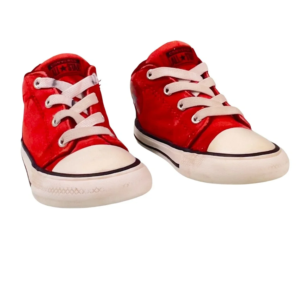 Converse Chuck Taylor All Star Street Mid Infant Size 7 Red Black Shoes 765300F